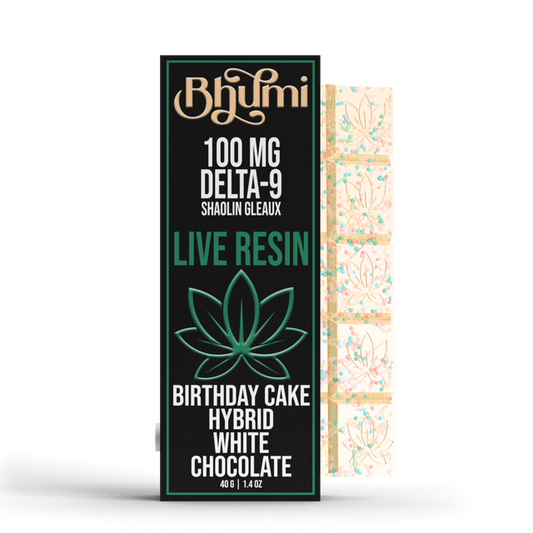 Hybrid Birthday Cake Live Resin White Chocolate Bar (Delta 9)