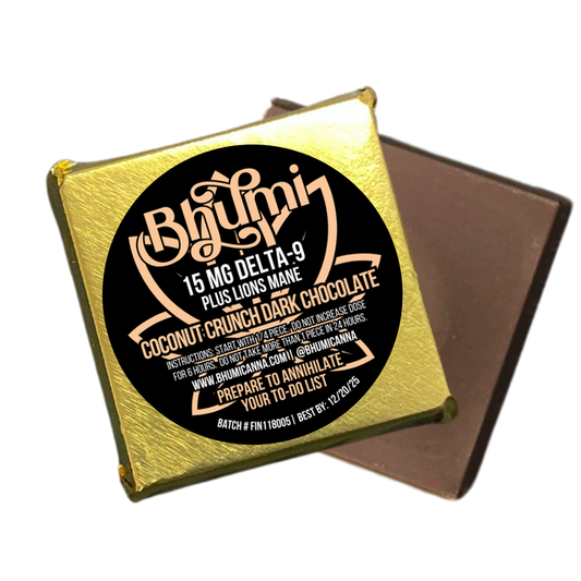 Coconut Crunch Dark Chocolate 15mg Delta 9 THC