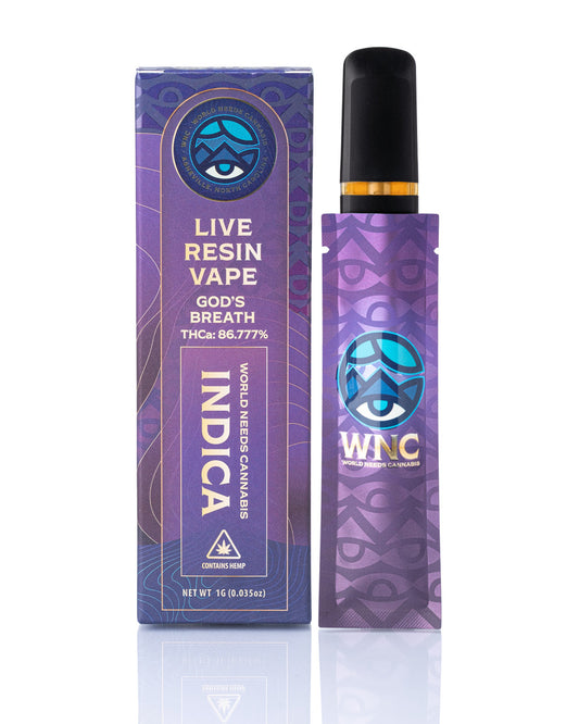 Live Resin Disposable 1g Gods Breath (Indica)